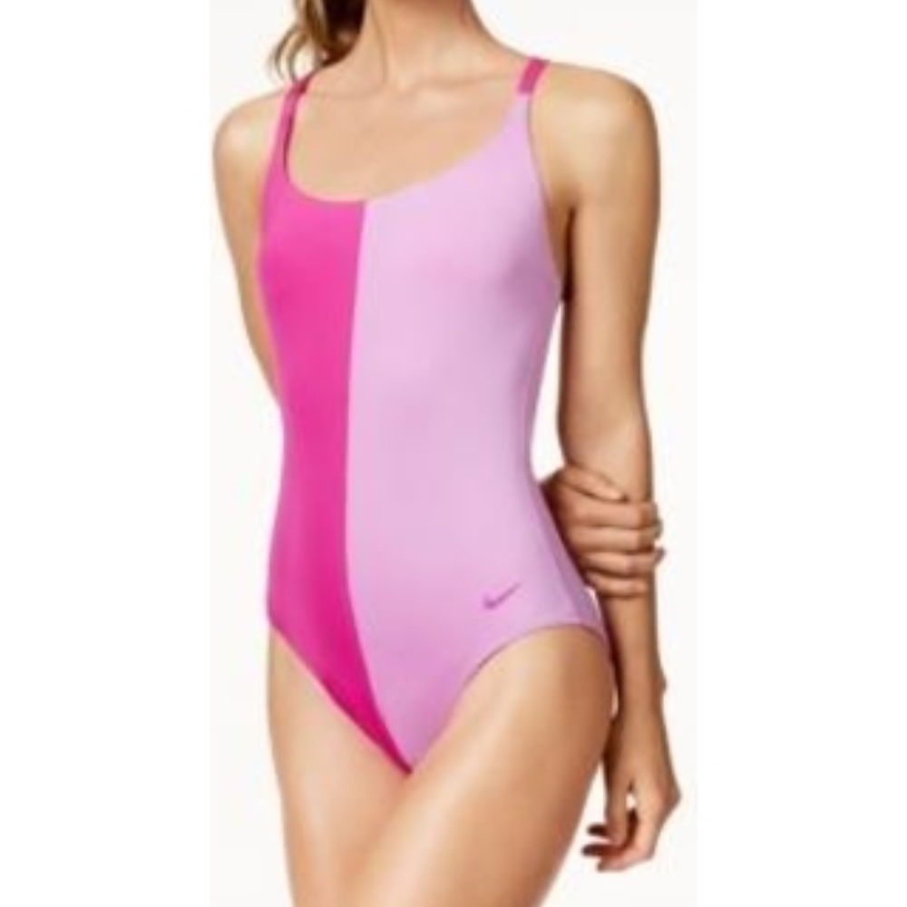 Nike Color Surge Colorblocked V-Back One-Piece